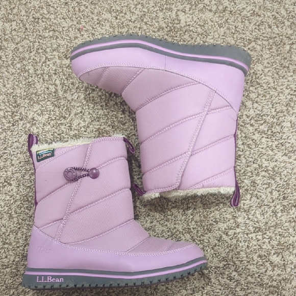 L.L. Bean Ultralight Winter Snow Boots Pink Purple Size 2 Primaloft Waterproof - Picture 1 of 8